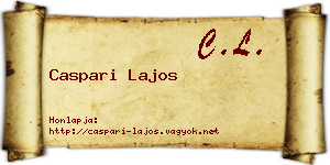 Caspari Lajos névjegykártya